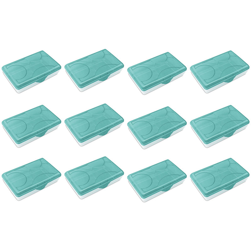 Sterilite 17296W06 Multipurpose Storage Supply Box W/Lid, Molokai Blue (12 Pack)