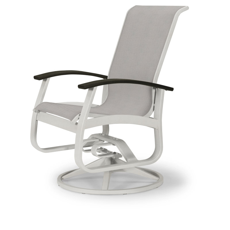 Chaise de patio pivotante Askar, Alliage Sunbrella®, Blanc P50, Neige texturée