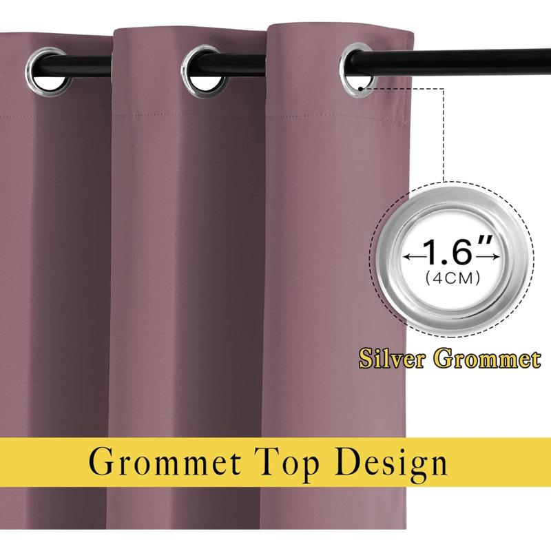 Blackout Curtain Pair, 52" W x 84" L, Dry Rose