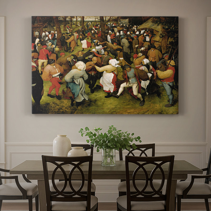 La danse paysanne - Pierre Bruegel l'Ancien - Toile tendue avec châssis-c. 1569, 32 x 48