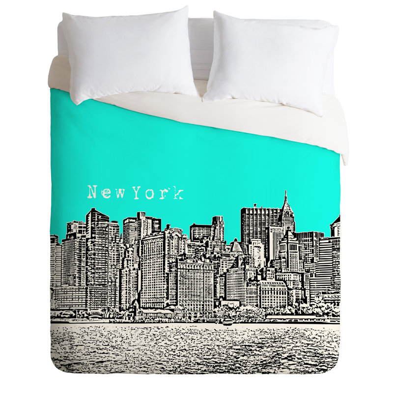 Bird Ave Modern & Contemporary Polyester Duvet Cover, Twin, Aqua