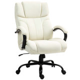 Vinsetto Big And Tall Office Chair With Wide Seat, Executive Computer Chair With Adjustable Height, Swivel Wheels And Linen
