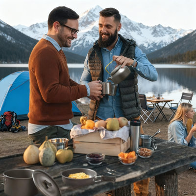 Camping Cookware Set  Lightweight & Durable, Heat - Insulated Handles, Foldable Cutlery, Bpa - Free, Complete For Outdoor Cooking