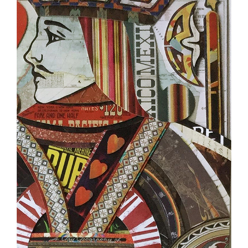 « jack of hearts », impression encadrée gris/rouge