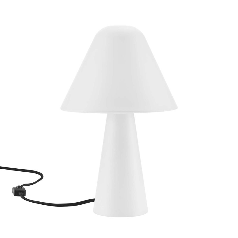White Adjustable Metal Mushroom Table Lamp