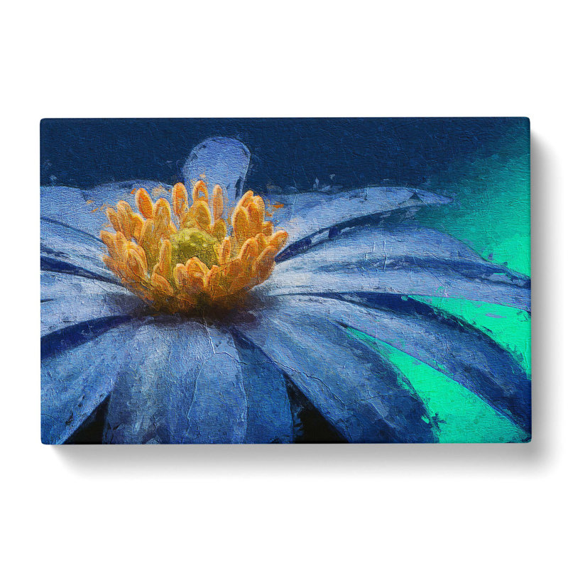 Anemone Flower In Blue - Wrapped Canvas Painting, 40cm H x 60cm W x 3cm D