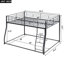Lit double superposé au-dessus de grand lit double en métal, noir, pour enfants et chambre d'amis moderne, peu encombrant
