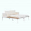 Chaise longue double d'extérieur en métal avec coussins 55 po-466454349-466454384