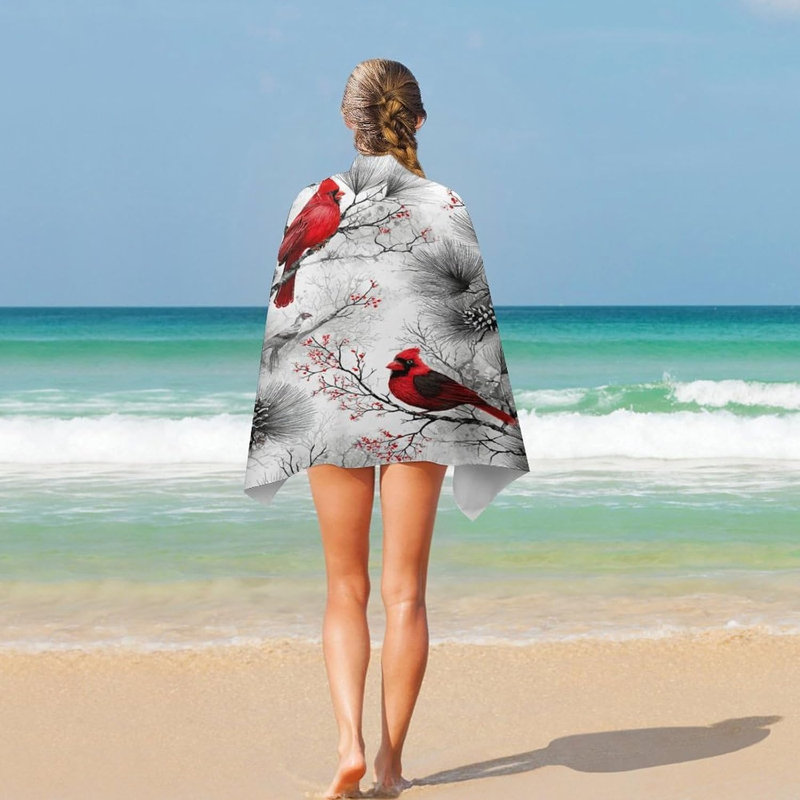 Serviettes de plage Forest Red Bird