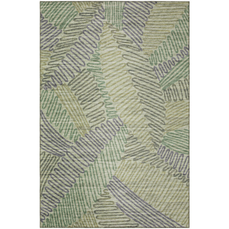 Chenille Washable Abstract Indoor / Outdoor Rug