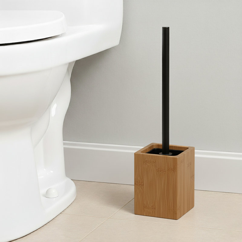 Evideco Wood Toilet Brush And Holder