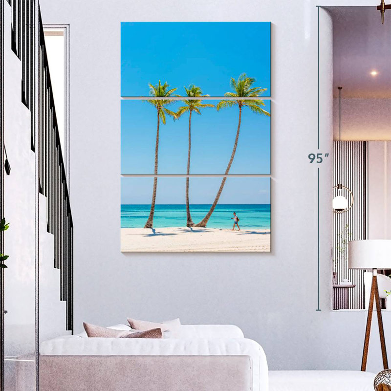 Three Beach Palms, 57" H x 36" W