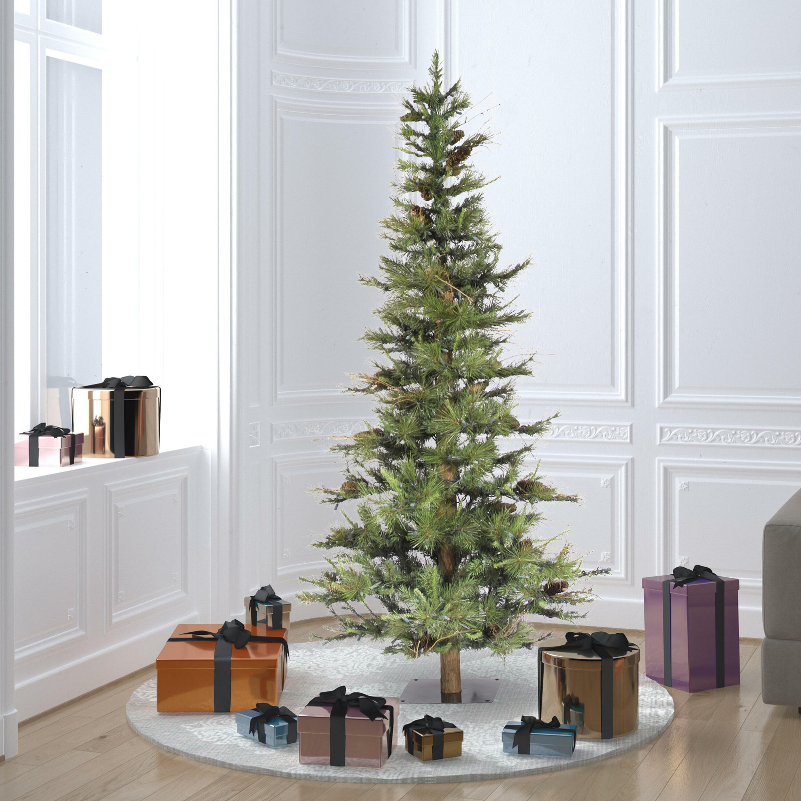 Ashland Fir Tree Pre-Lit Pine Christmas Tree, 6', Not Pre-Lit
