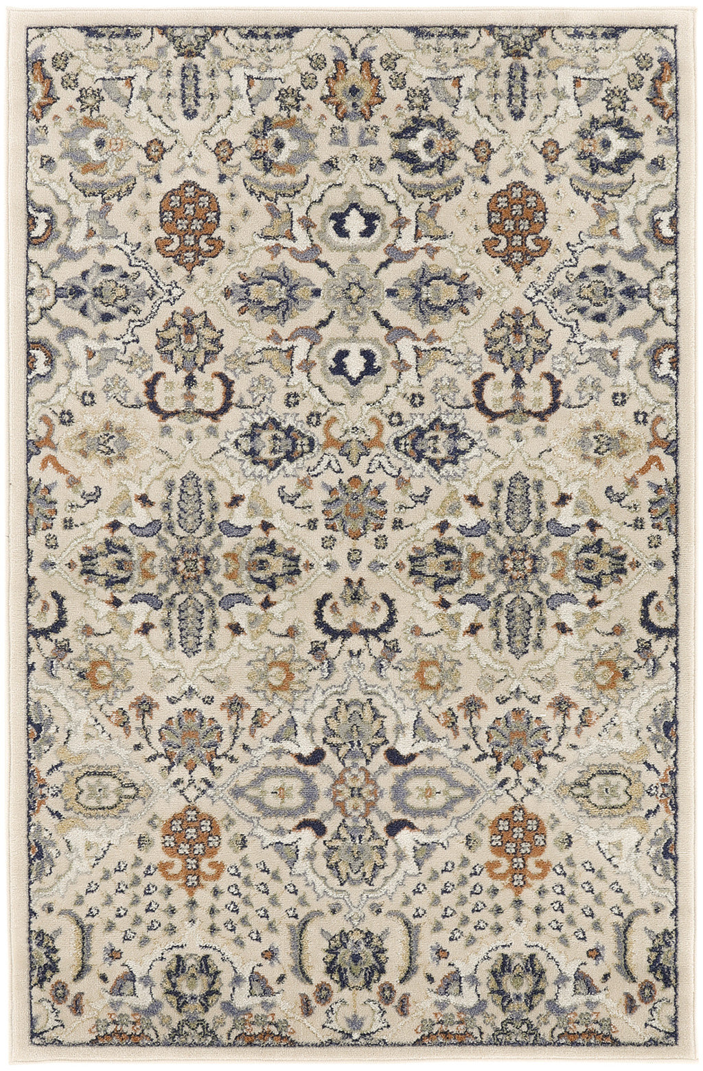 Wildon Home® 6' X 9' Ivory Floral Power Loom Area Rug | Wayfair