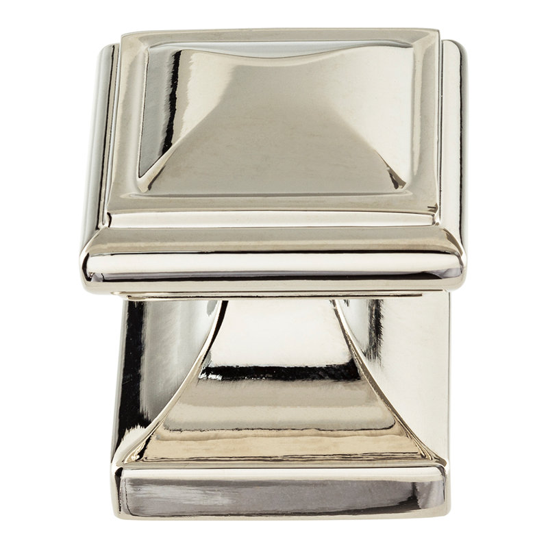 Wadsworth 1 1/4" Length Square Knob, Polished Nickel