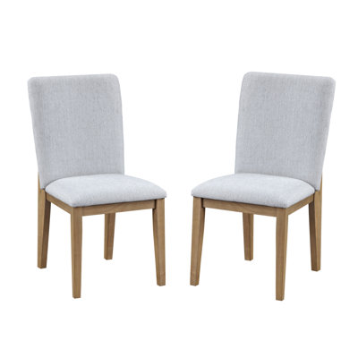 Delphine Set Of 2 Gray Linen Fabric 19" Dining Chair
