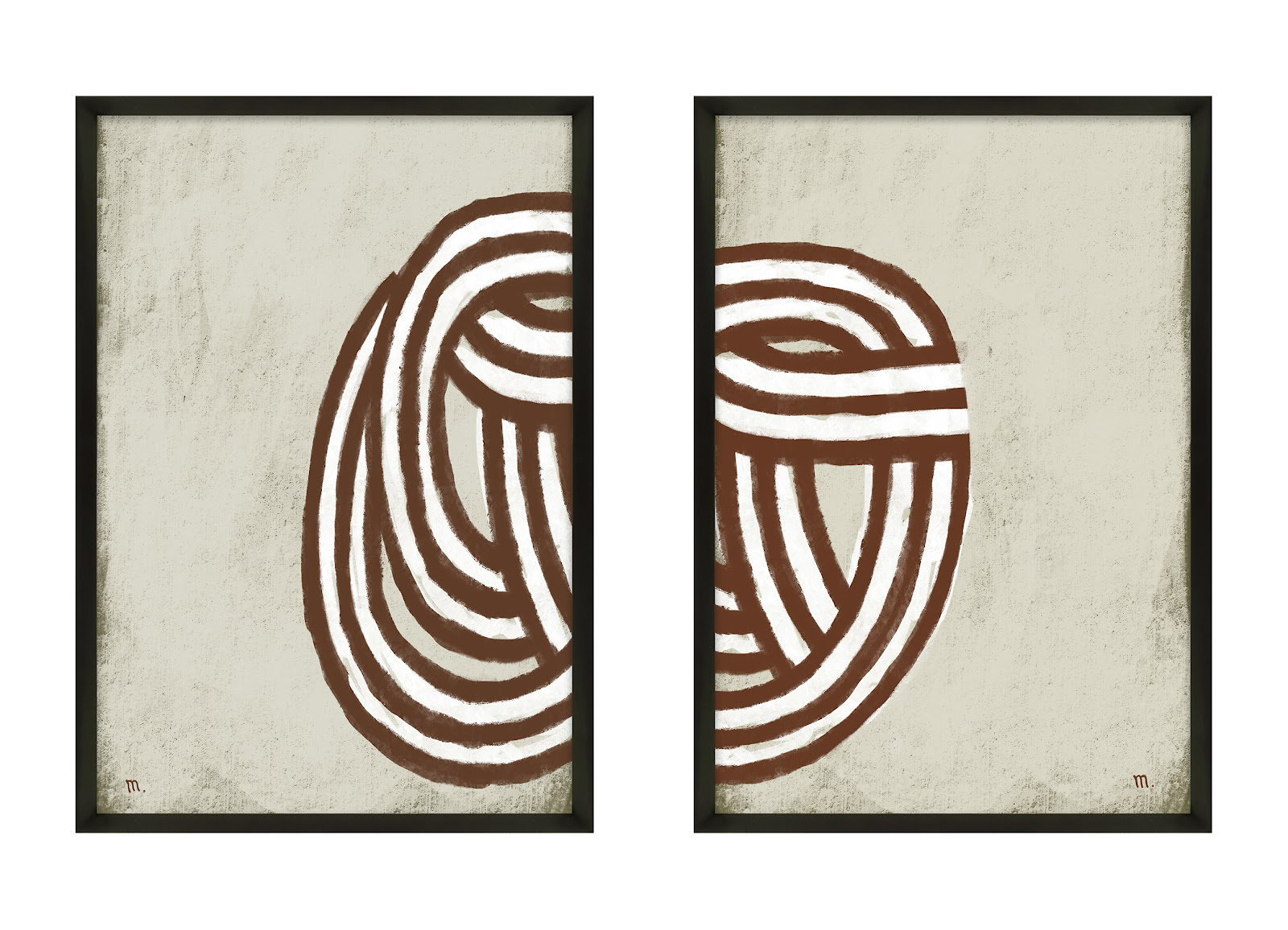 Knotting Set Of 2 By Studio M - Framed Wall Art, Black Framed, 20" H x 28" W x 1.25" D