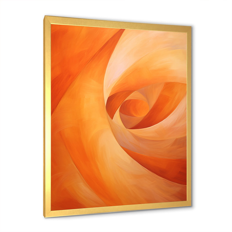 Cynitha - Abstract Spirals, art mural pour le salon, Impression dorée sur toile encadrée, H 40 po x l 30 po x P 1,5 po