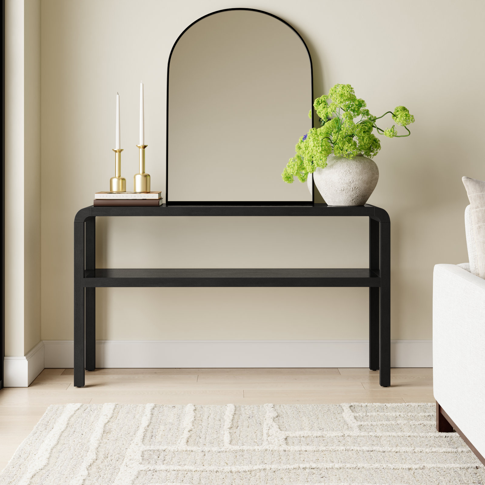 Chauncey 53.4'' Console Table, Black