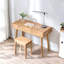 Meuble-lavabo en bois massif couleur chêne naturel avec miroir rabattable