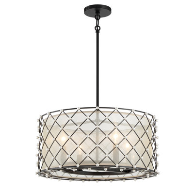 Luminaire suspendu convertible 4 lumières Sheer Elegance