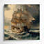 «Thanksgiving Mayflower Ship Art», art mural sur toile brune-931112021