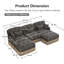 Canapés modulaires à assise profonde, salon moderne léopard chenille