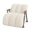 Fauteuil rembourré avec structure en bois et acier-346161828