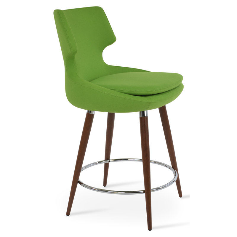 Patara Ana Counter & Bar Stool, Walnut/Chrome, Bar Stool (31” Seat Height), Cinnamon PPM-FR