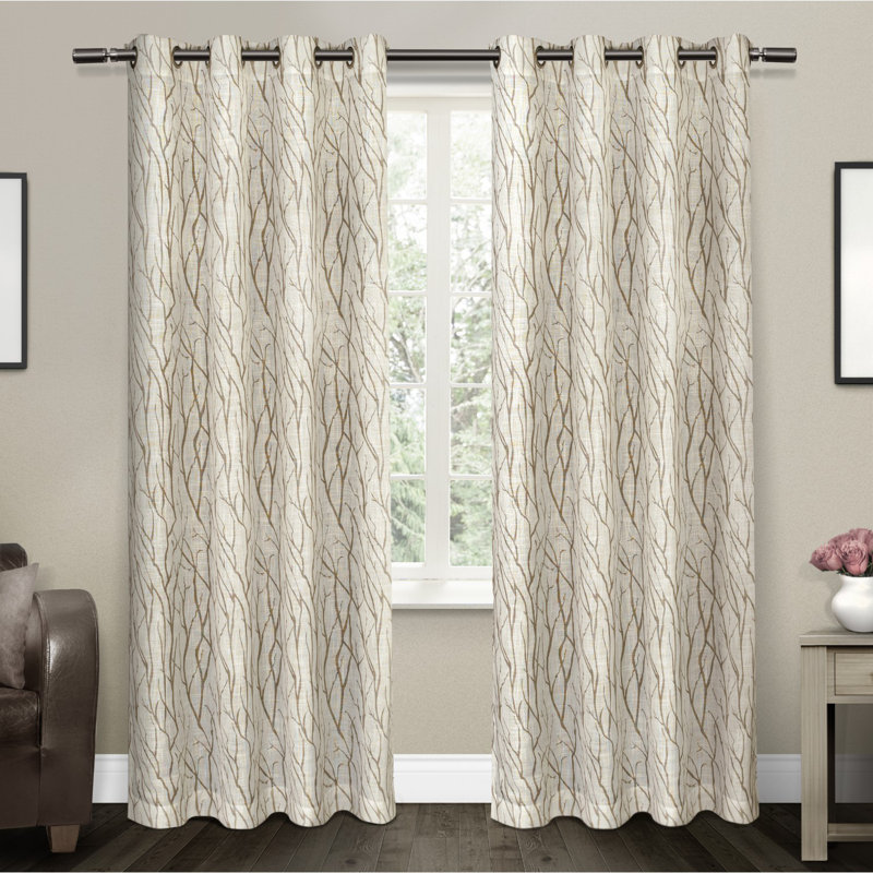 Leija Sheer Curtain Pair, Taupe, 54" W x 96" L