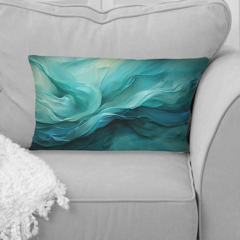 Coussin Turquoise Tranquility V - Abstract Landscape