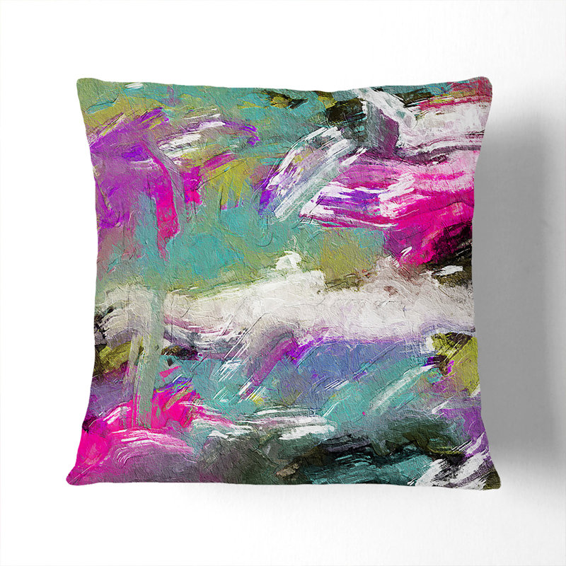 Abstract Square Cushion, White, 55 x 55 cm