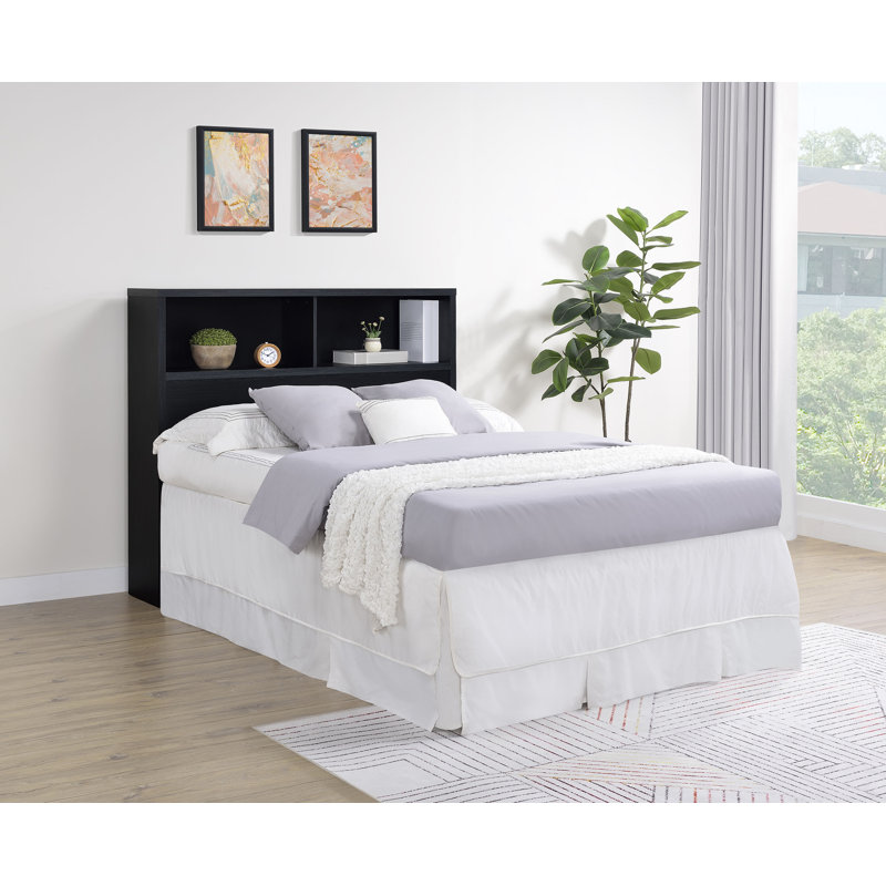 Chatmon 49-Inch Full Bookcase Headboard Black, Black, Full