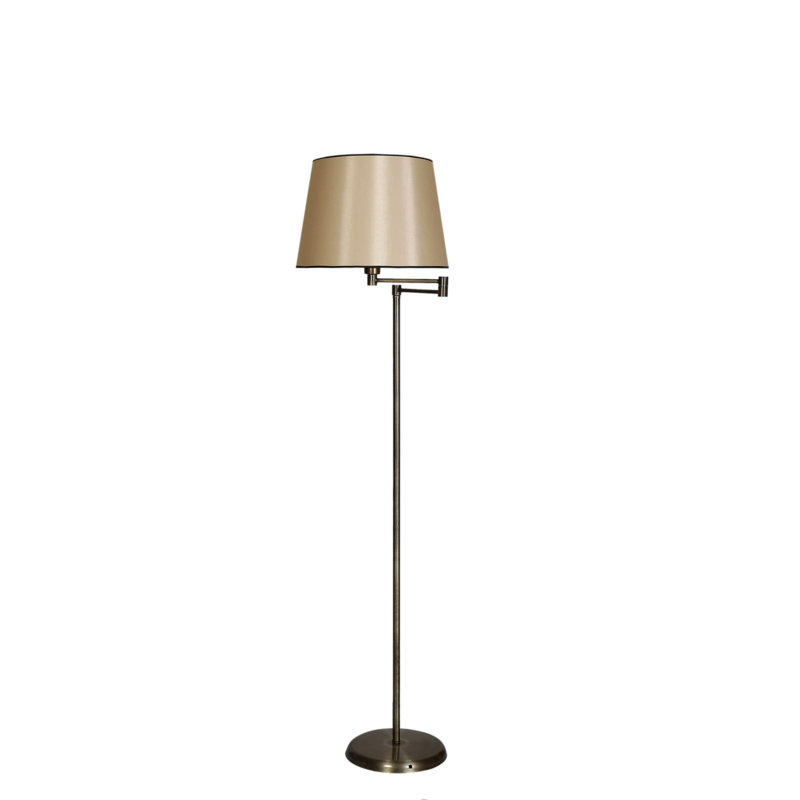 Darella 170cm Traditional Floor Lamp, Black, Beige
