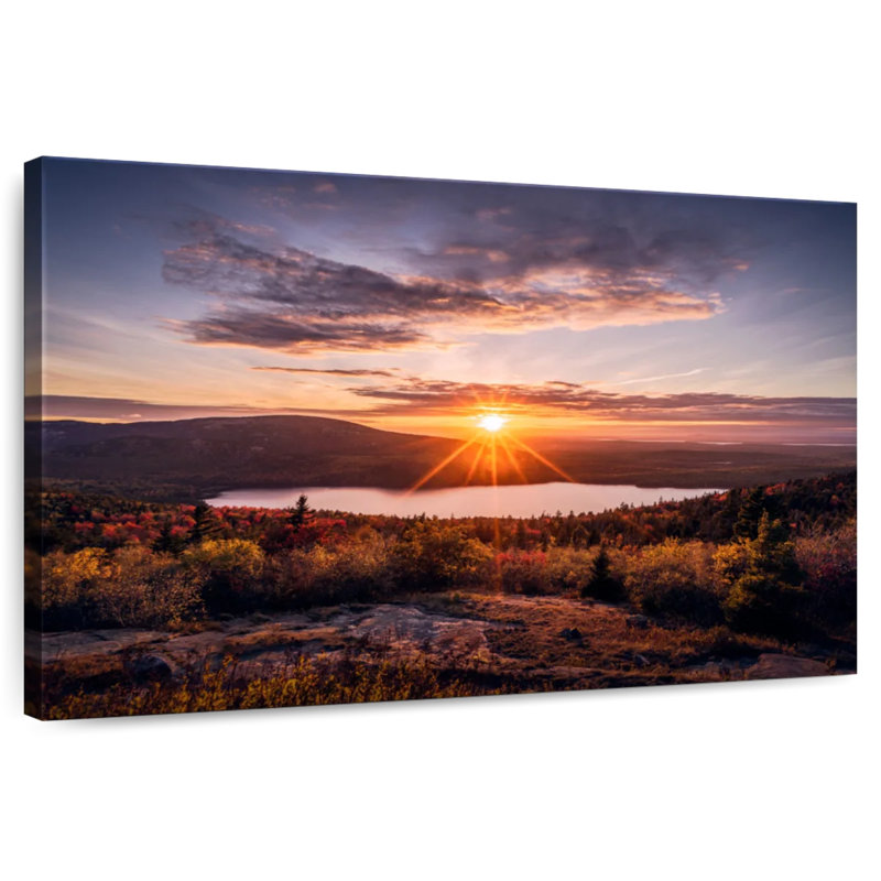 Kerrick Acadia, montagne et lac, H 16 po x l 24 po