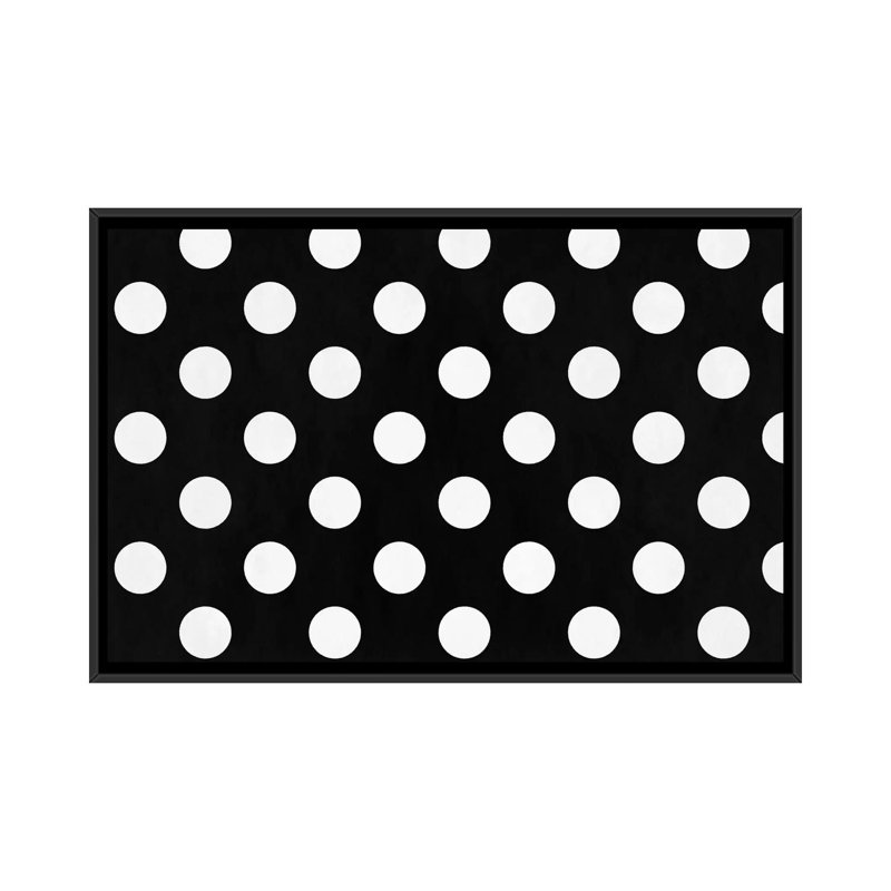 «Albree Modern cPolka Dots», reproduction sur toile tendue, H 18 po x l 26 po x P 1,5 po, Toile avec cadre noir, Pas de tapis