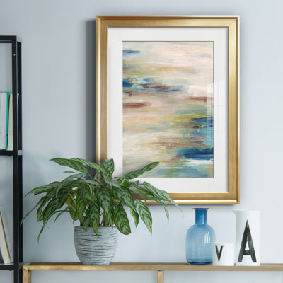 Meandering Coast by Susan Jill - Matted and Framed Under Glass, Large Living Room Wall Art