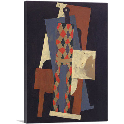 «Harlequin 1915» par Pablo Picasso, reproduction d'art sur toile tendue