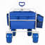 Chariot de plage robuste avec hayon rabattable et roues tout-terrain de 23 cm (9 po), chariot utilitaire pliable d'une capacité de 227 kg (500 lb) avec sac isotherme, bleu