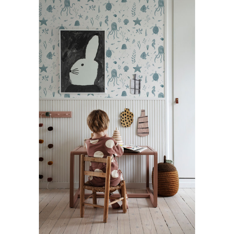 Familj 2 Wallpaper Roll by Sandberg, Ocean Blue