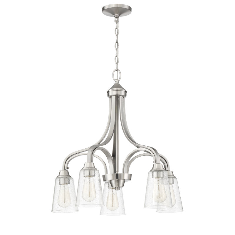 Oyku 5 - Light Dimmable Empire Chandelier, Brushed Polished Nickel