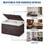 Panier de rangement en osier 64L avec couvercle, boîte à couvertures en rotin imperméable, bac de rangement-634460960