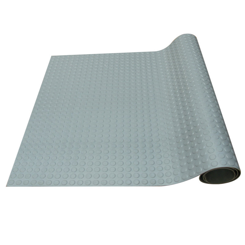 Dark Gray Coin-Pattern Thermoplastic Flooring 3' x 9'