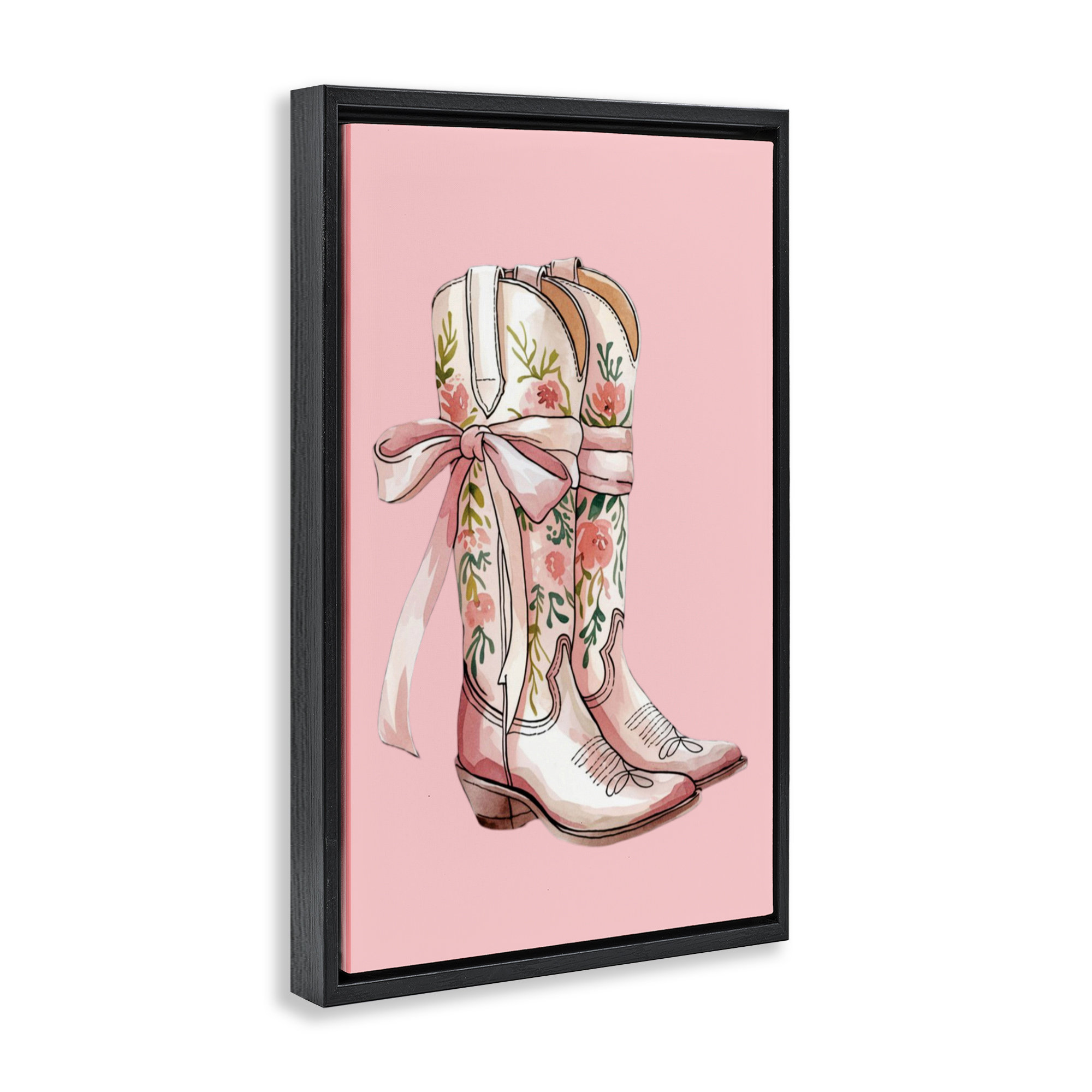 One Allium Way Cowgirl Boots with Neutral Ribbon Floating Frame, design ...