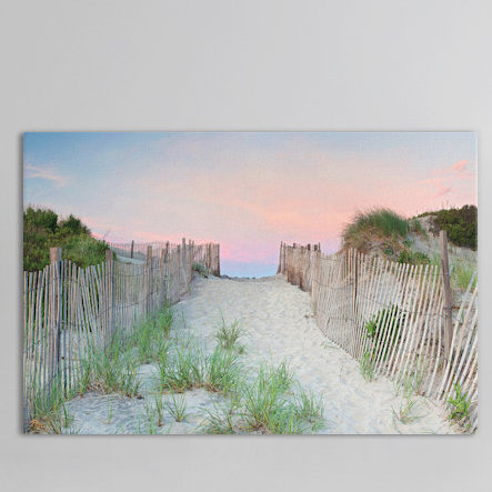 Chemin de plage croissant, reproduction de photo sur toile tendue, H 8 po x l 12 po x P 0,75 po