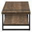 Table basse, accent, cocktail, rectangulaire, salon, L 48 po, stratifié brun, métal noir, contemporain, moderne