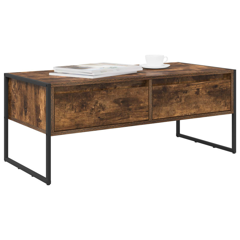 Coffee Table with Storage, Smoked Oak