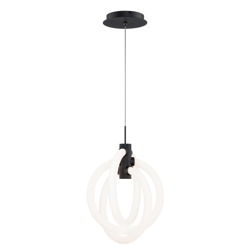 Luminaire suspendu à nœuds DEL, Noir, 3000 K