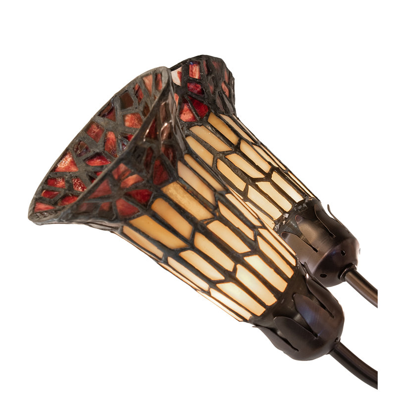 Lustre linéaire moderne à 7 lumières Gaynelle, Ambre / rouge