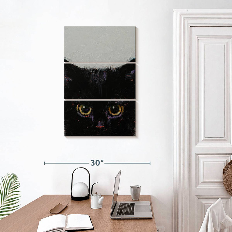 Chaton Brampt noir, H 32 po x l 20 po